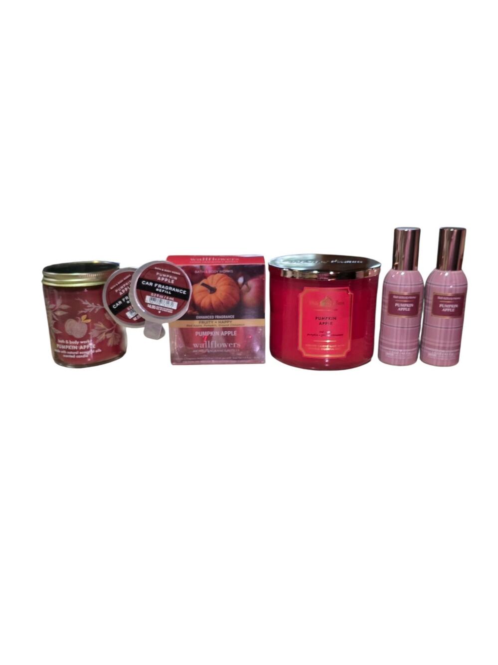 BATH & BODY WORKS PUMPKIN APPLE 8 PC HOME FRAGRANCE COLLECTION CANDLE WALLFLOWER